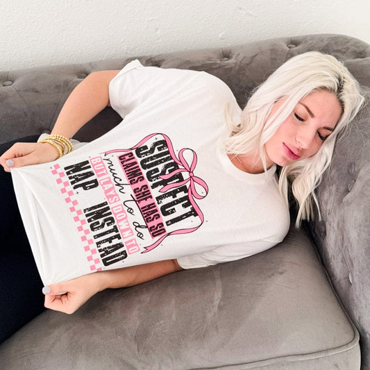 Envy Stylz Wholesale Women - Apparel - Shirts - T-Shirts Suspect Claims She Has So Much To Do Graphic Tee