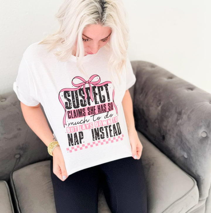 Envy Stylz Wholesale Women - Apparel - Shirts - T-Shirts Suspect Claims She Has So Much To Do Graphic Tee