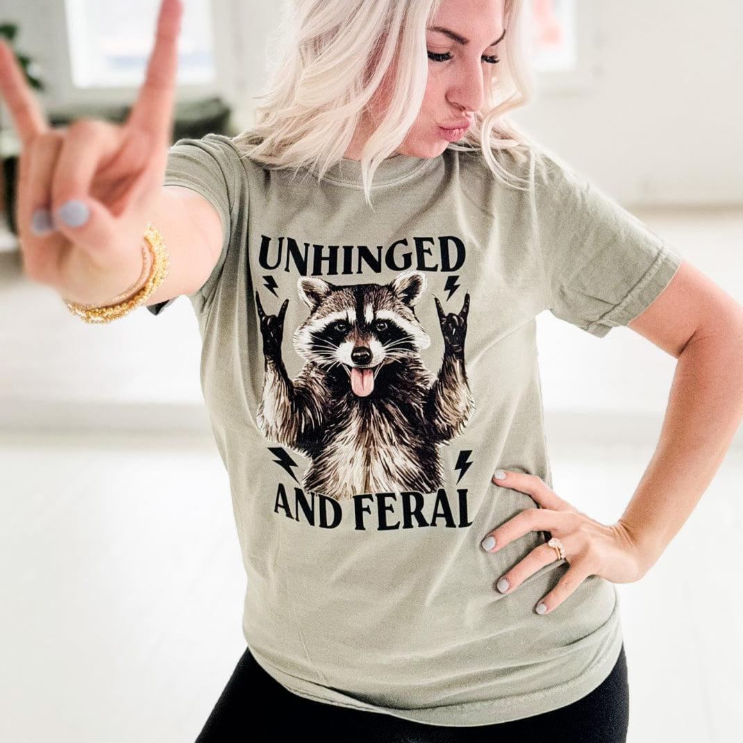 Envy Stylz Wholesale Women - Apparel - Shirts - T-Shirts Unhinged And Feral Raccoon Graphic Tee