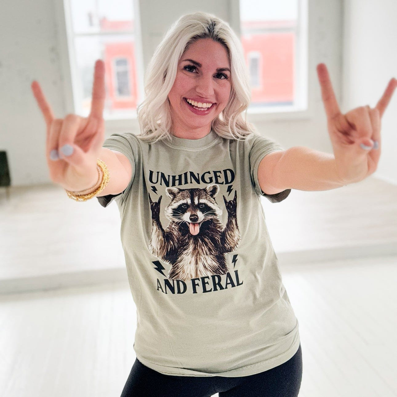 Envy Stylz Wholesale Women - Apparel - Shirts - T-Shirts Unhinged And Feral Raccoon Graphic Tee