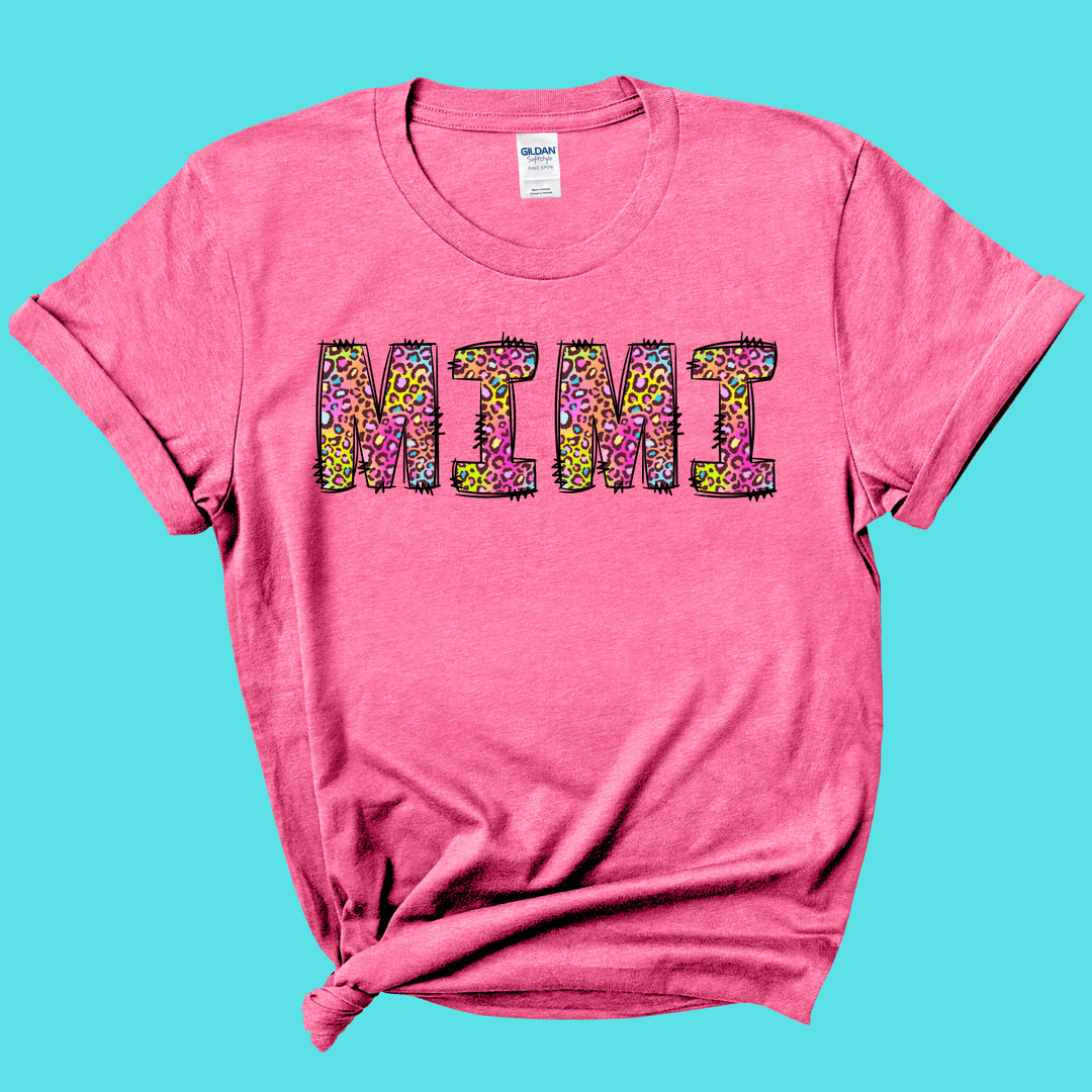 FestiviTees Apparel & Accessories > Clothing > Shirts & Tops Mimi Rainbow Leopard Graphic Tee