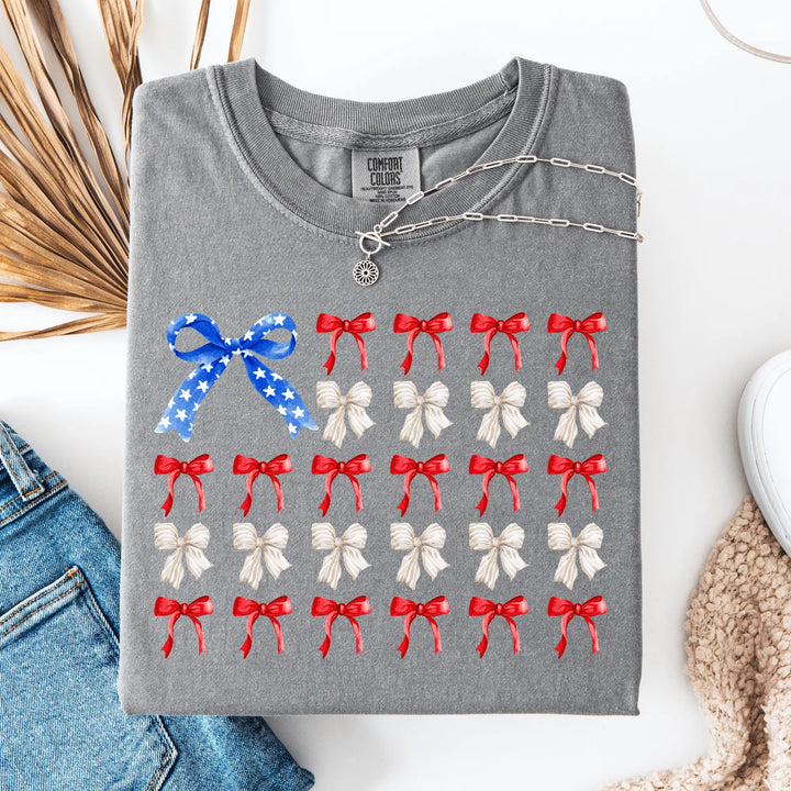 Envy Stylz Boutique Women - Apparel - Shirts - T-Shirts 4th Of July Bows Graphic Tee