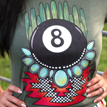 FestiviTees Women - Apparel - Shirts - T-Shirts 8 Ball Cactus Graphic Tee