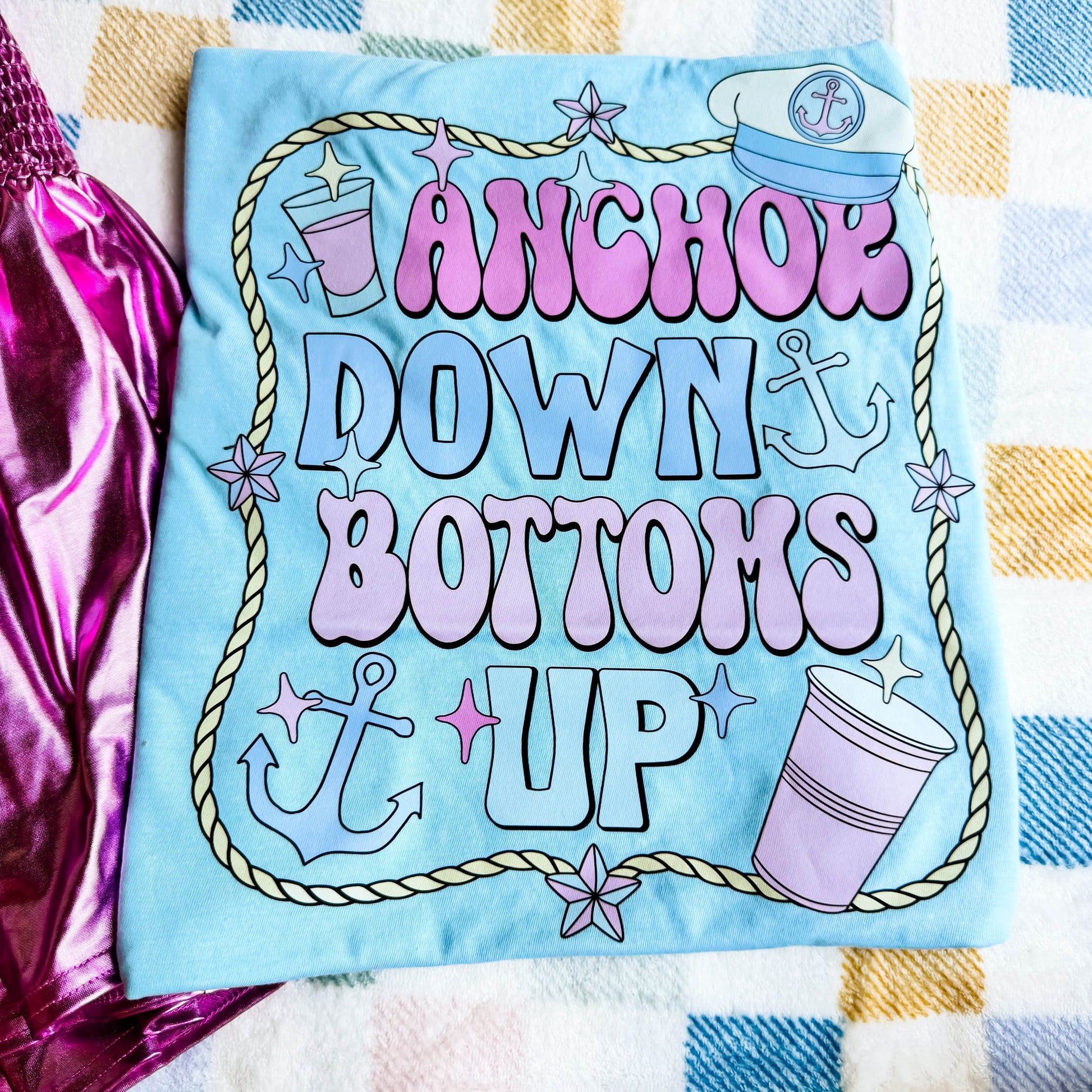 FestiviTees Women - Apparel - Shirts - T-Shirts Anchor Down Bottoms Up Graphic Tee