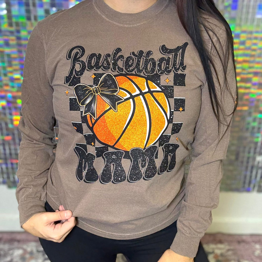 FestiviTees Women - Apparel - Shirts - T-Shirts Basketball Mama Bow Graphic Tee