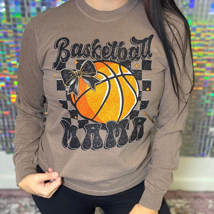 FestiviTees Women - Apparel - Shirts - T-Shirts Basketball Mama Bow Graphic Tee