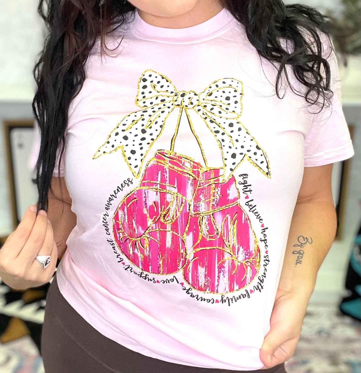 FestiviTees Women - Apparel - Shirts - T-Shirts Boxing Glove Awareness Graphic Tee