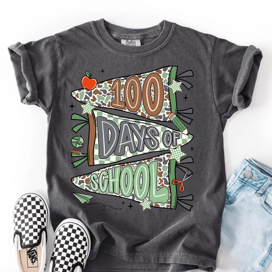 FestiviTees Women - Apparel - Shirts - T-Shirts Camo 100 Days Graphic Tee