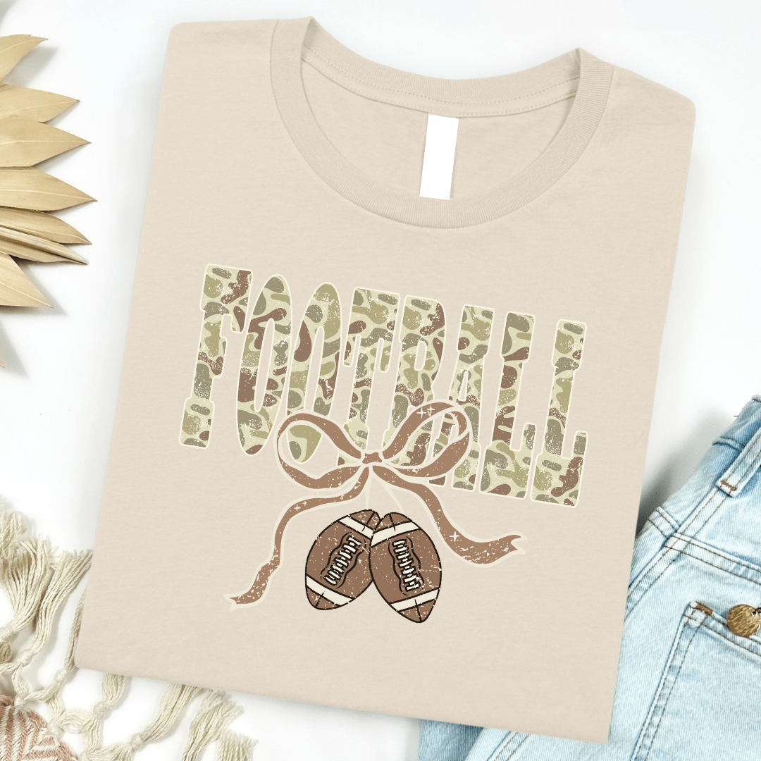 FestiviTees Women - Apparel - Shirts - T-Shirts Camo Football Ribbon Graphic Tee
