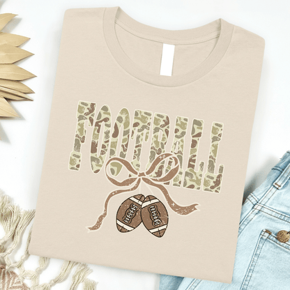 FestiviTees Women - Apparel - Shirts - T-Shirts Camo Football Ribbon Graphic Tee