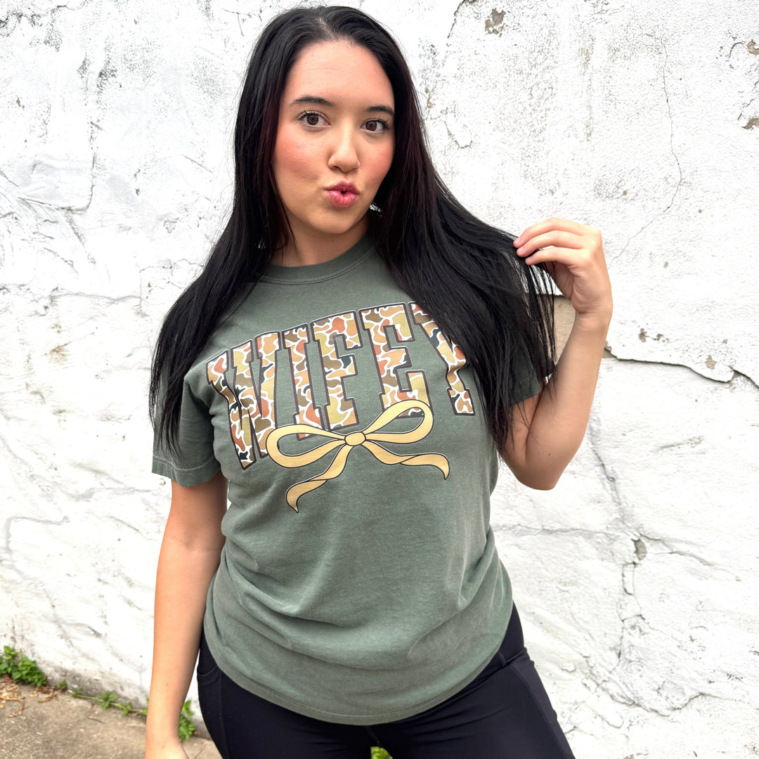 FestiviTees Women - Apparel - Shirts - T-Shirts Camo Wifey Graphic Tee