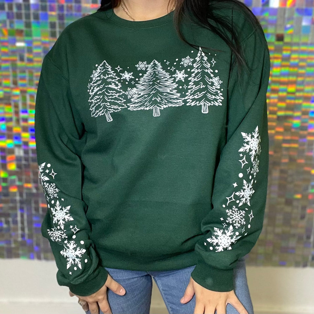 FestiviTees Women - Apparel - Shirts - T-Shirts Christmas Snowflakes Graphic Crewneck