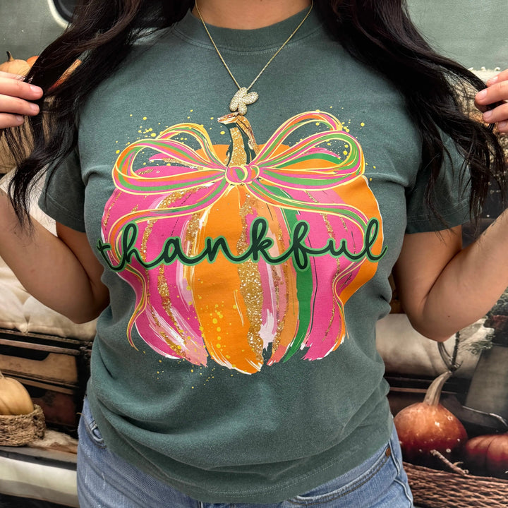 Envy Stylz Boutique Women - Apparel - Shirts - T-Shirts Colorful Thankful Pumpkin Graphic Tee