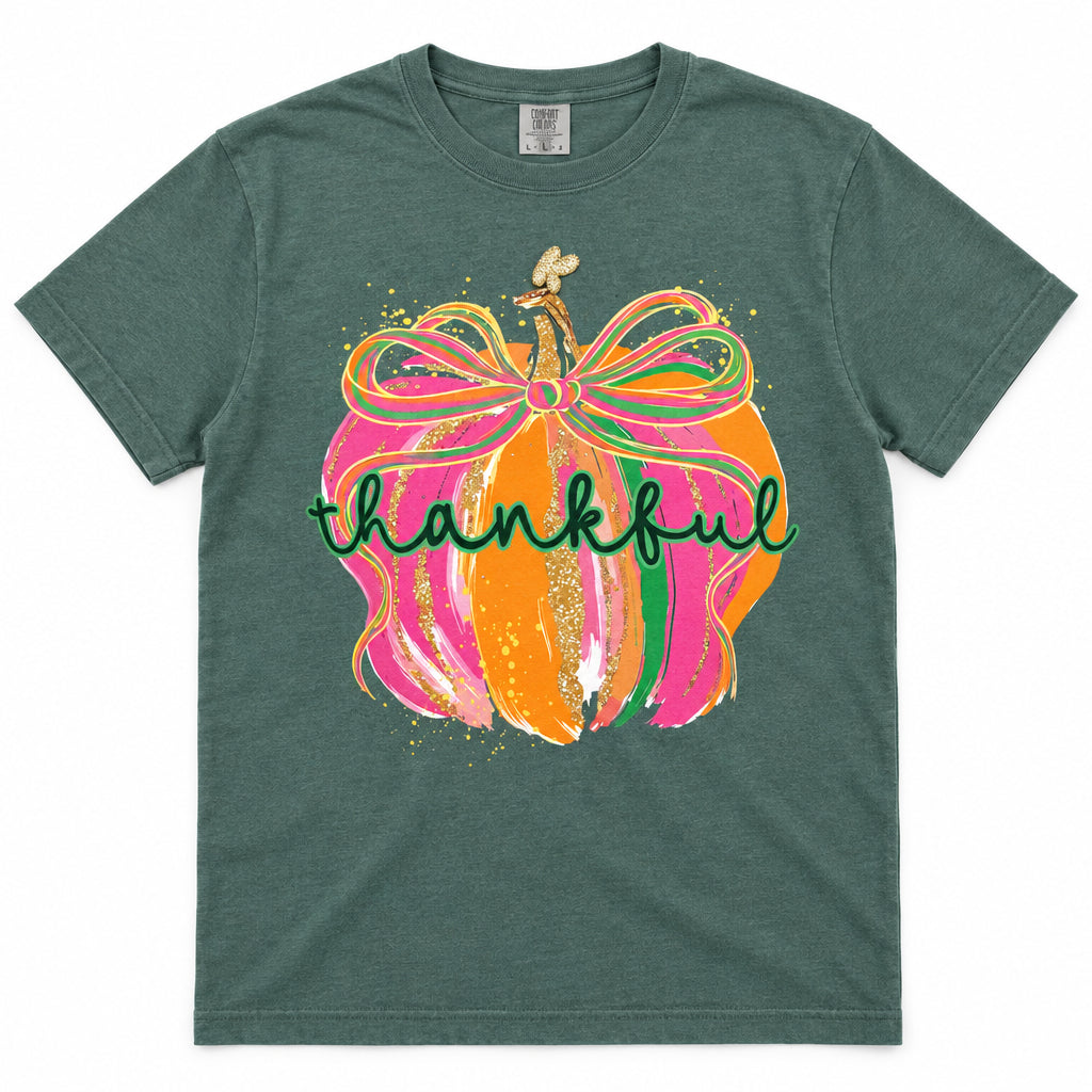 Colorful Thankful Pumpkin Graphic Tee