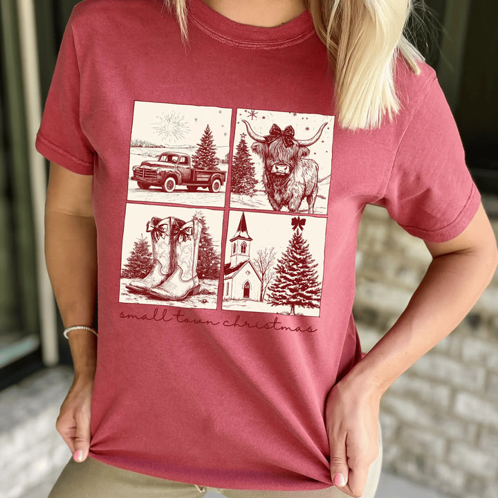 Envy Stylz Boutique Women - Apparel - Shirts - T-Shirts Country Small Town Christmas Graphic Tee
