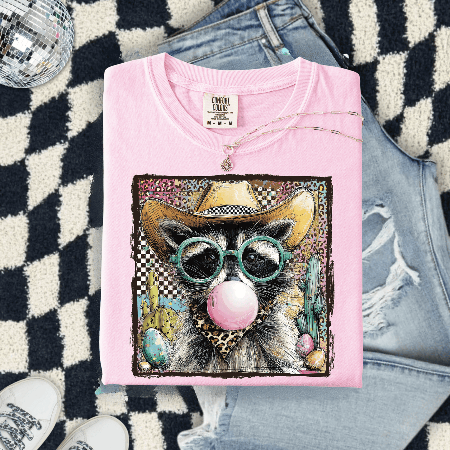 FestiviTees Women - Apparel - Shirts - T-Shirts Cowboy Raccoon Graphic Tee