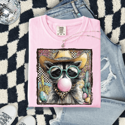 FestiviTees Women - Apparel - Shirts - T-Shirts Cowboy Raccoon Graphic Tee