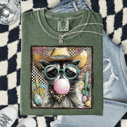 FestiviTees Women - Apparel - Shirts - T-Shirts Cowboy Raccoon Graphic Tee