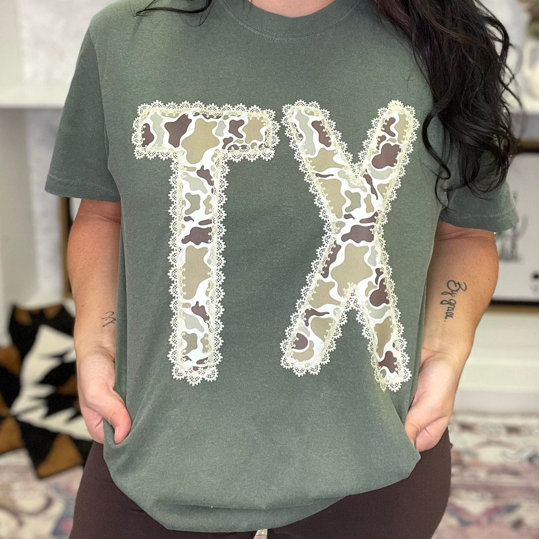 FestiviTees Women - Apparel - Shirts - T-Shirts Custom Camo State Tee Graphic Tee