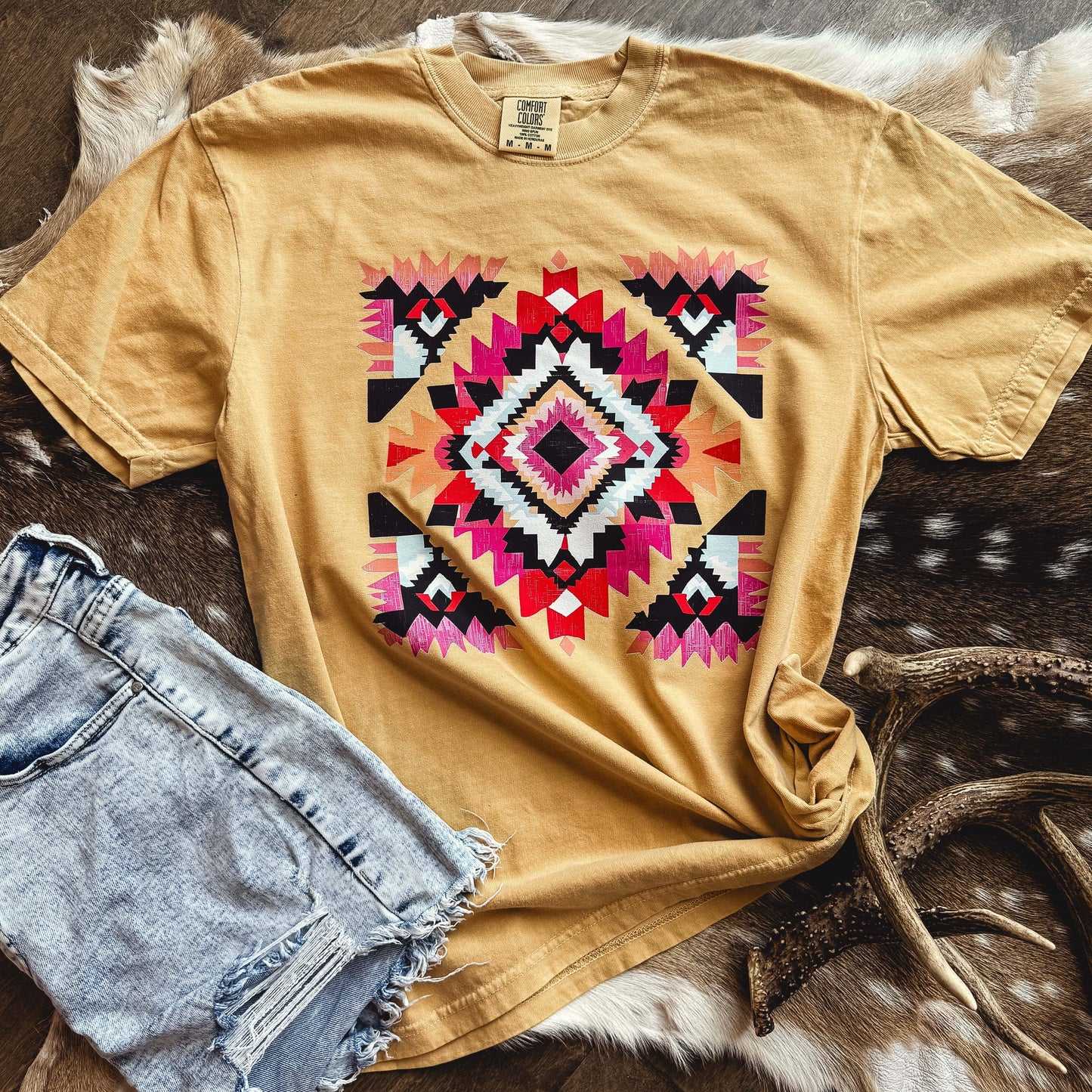 FestiviTees Women - Apparel - Shirts - T-Shirts Desert Diamond Aztec Graphic Tee
