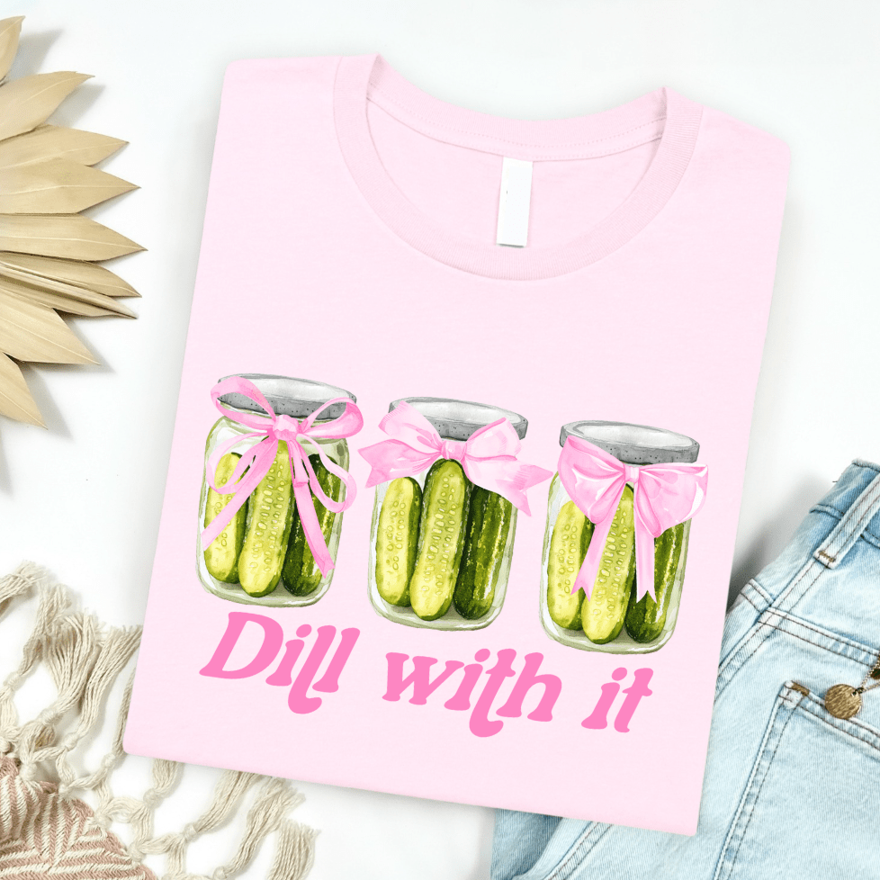 FestiviTees Women - Apparel - Shirts - T-Shirts Dill With It Pickle Jar Graphic Tee