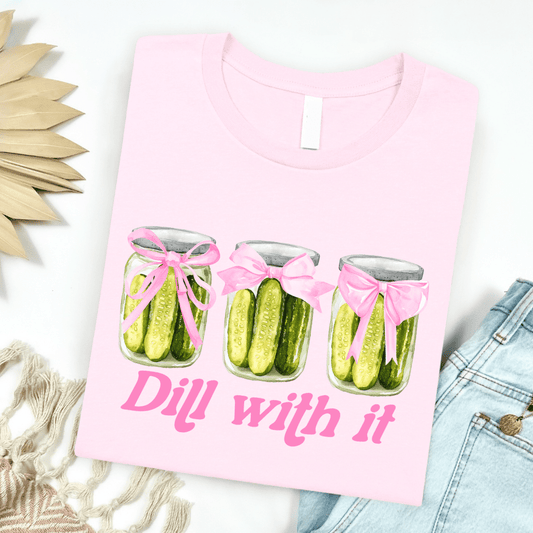 FestiviTees Women - Apparel - Shirts - T-Shirts Dill With It Pickle Jar Graphic Tee