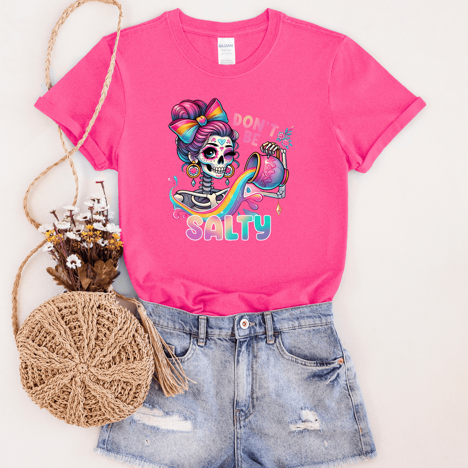 FestiviTees Women - Apparel - Shirts - T-Shirts Don't Be Salty Skeleton Graphic Tee