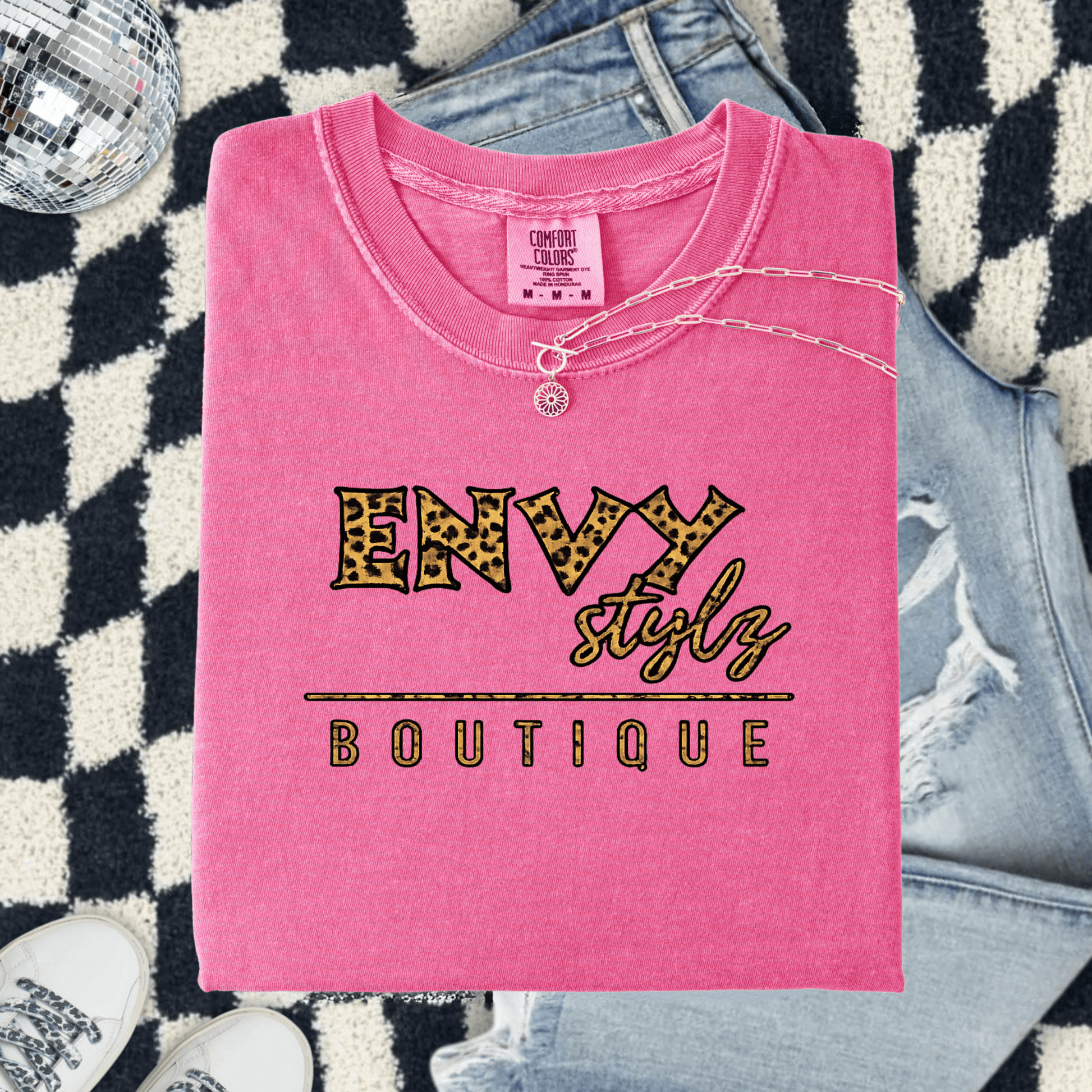 FestiviTees Women - Apparel - Shirts - T-Shirts Envy Stylz Leopard Logo Graphic Tee