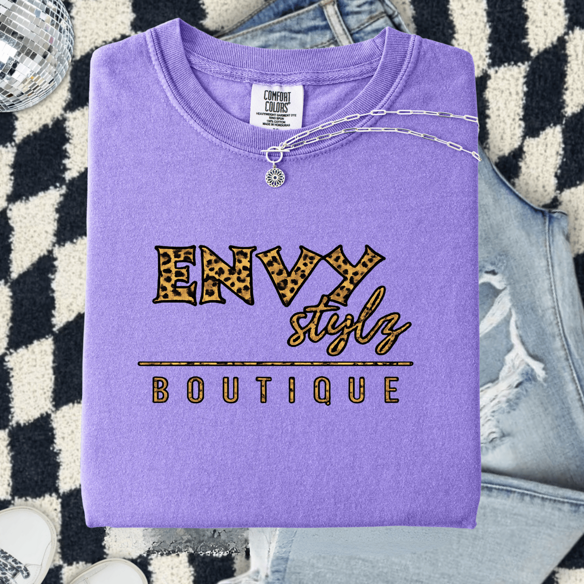 FestiviTees Women - Apparel - Shirts - T-Shirts Envy Stylz Leopard Logo Graphic Tee