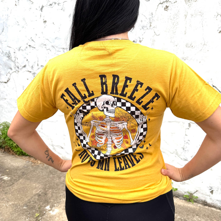 FestiviTees Women - Apparel - Shirts - T-Shirts Fall Breeze Skeleton Graphic Tee
