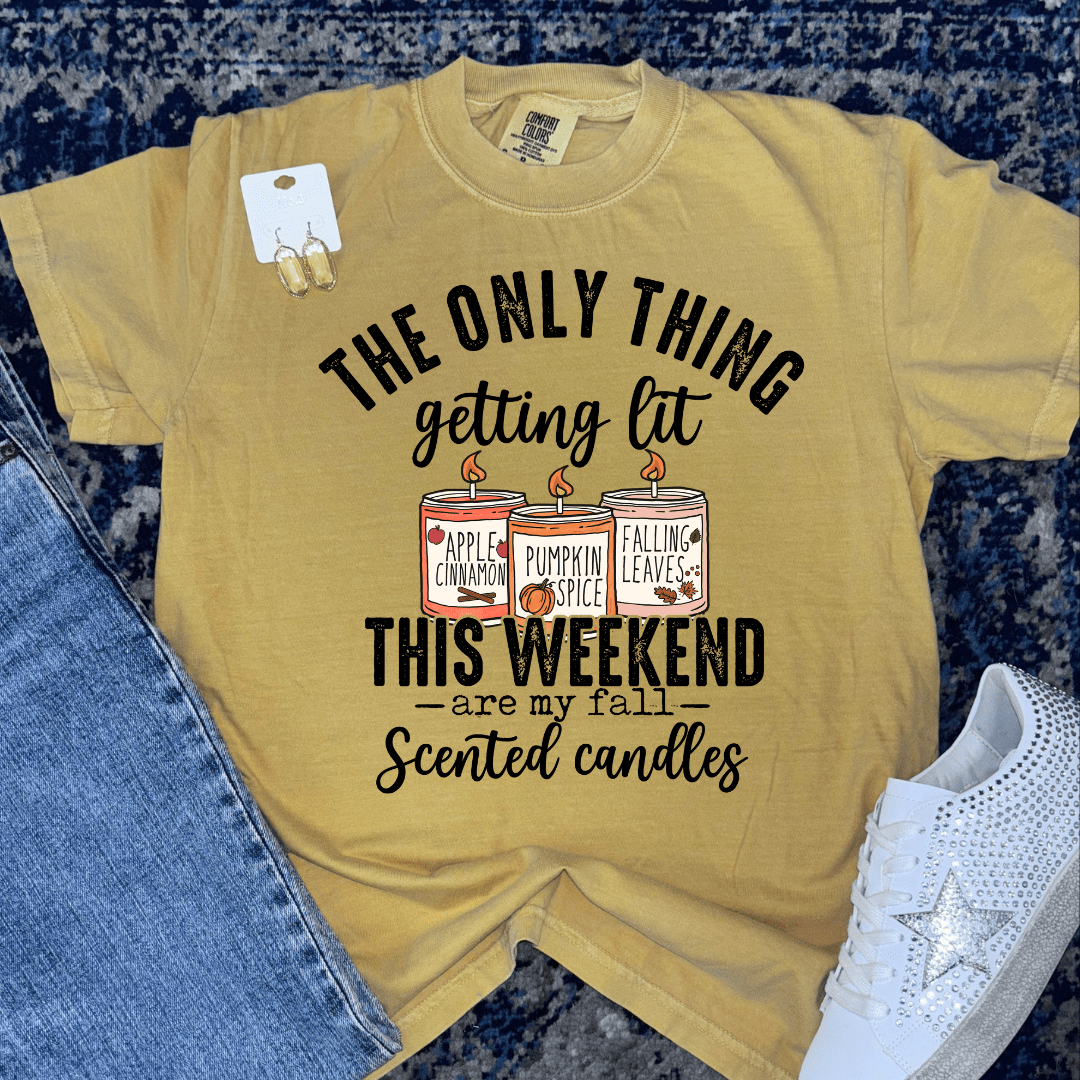 FestiviTees Women - Apparel - Shirts - T-Shirts Fall Candle Graphic Tee