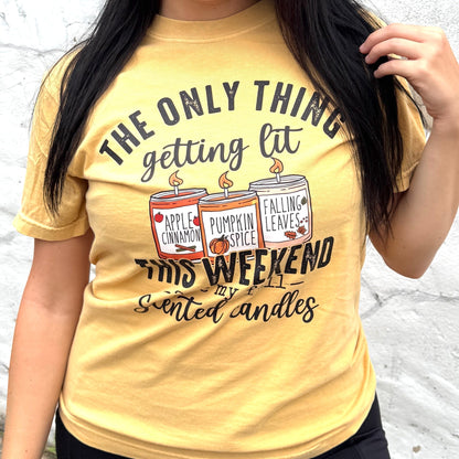 FestiviTees Women - Apparel - Shirts - T-Shirts Fall Candle Graphic Tee