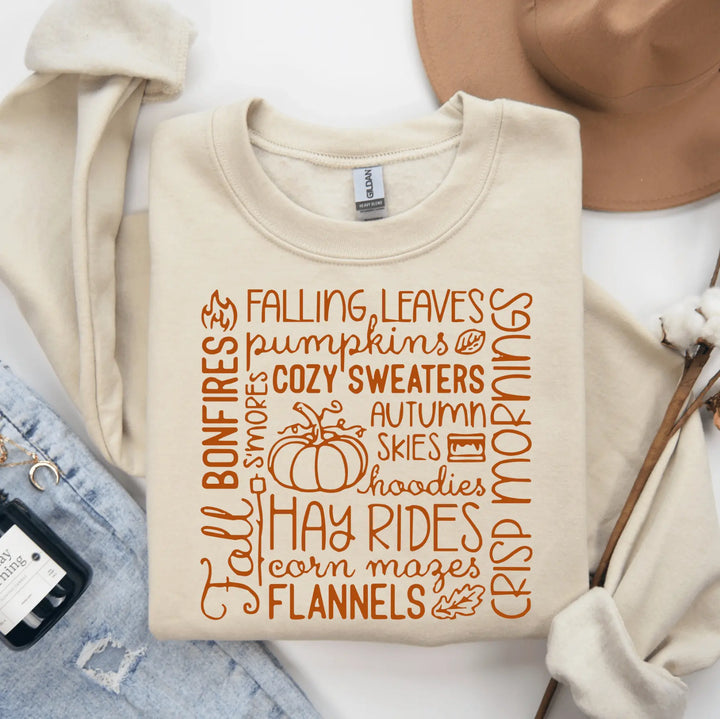 Envy Stylz Boutique Women - Apparel - Shirts - T-Shirts Fall Words Collage Graphic Crewneck