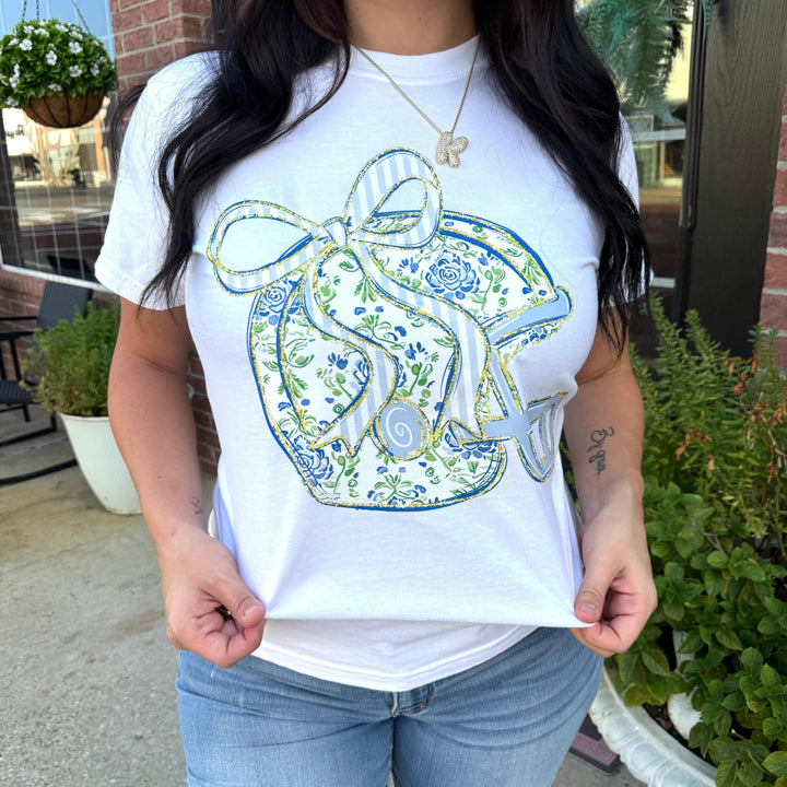 FestiviTees Women - Apparel - Shirts - T-Shirts Floral Football Helmet Graphic Tee