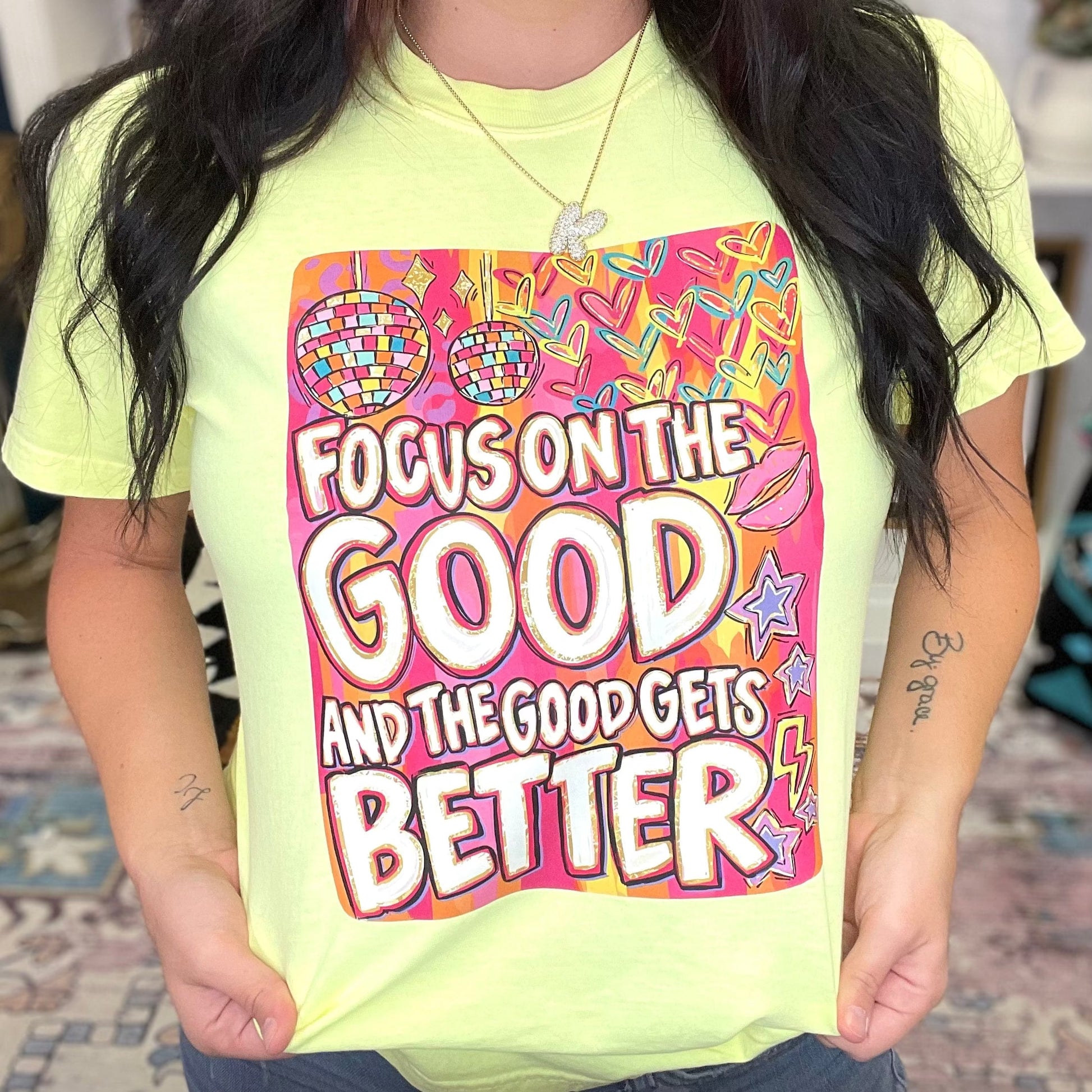 FestiviTees Women - Apparel - Shirts - T-Shirts Focus On The Good Graphic Tee