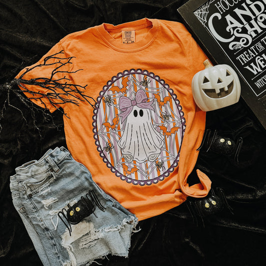 FestiviTees Women - Apparel - Shirts - T-Shirts Girly Ghost Web Soft Graphic Tee