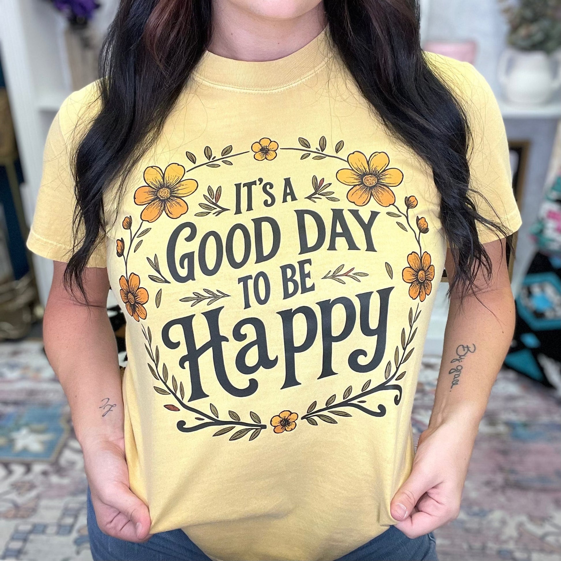 FestiviTees Women - Apparel - Shirts - T-Shirts Good Day To Be Happy Graphic Tee