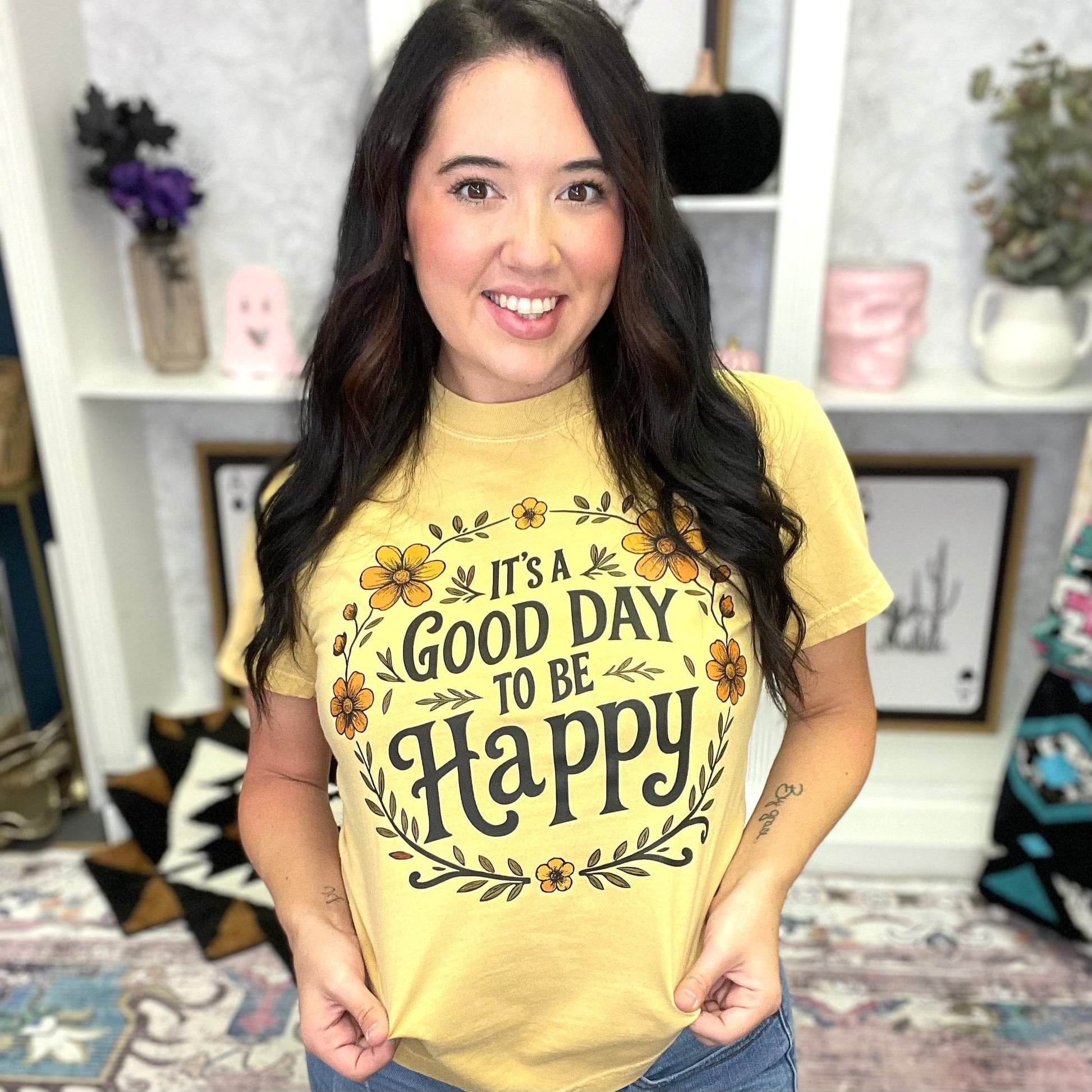 FestiviTees Women - Apparel - Shirts - T-Shirts Good Day To Be Happy Graphic Tee