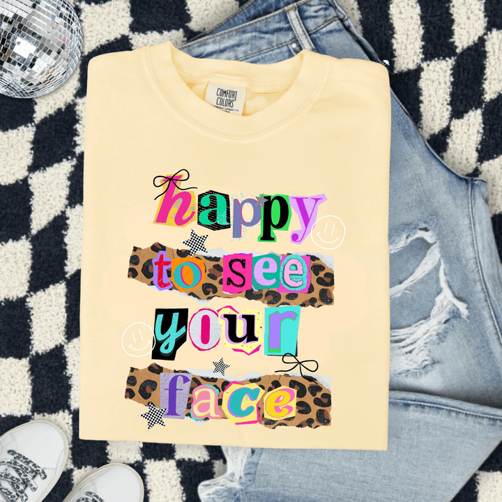 FestiviTees Women - Apparel - Shirts - T-Shirts Happy To See Your Face Graphic Tee