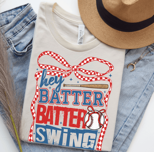 FestiviTees Women - Apparel - Shirts - T-Shirts Hey Batter Batter Swing Graphic Tee