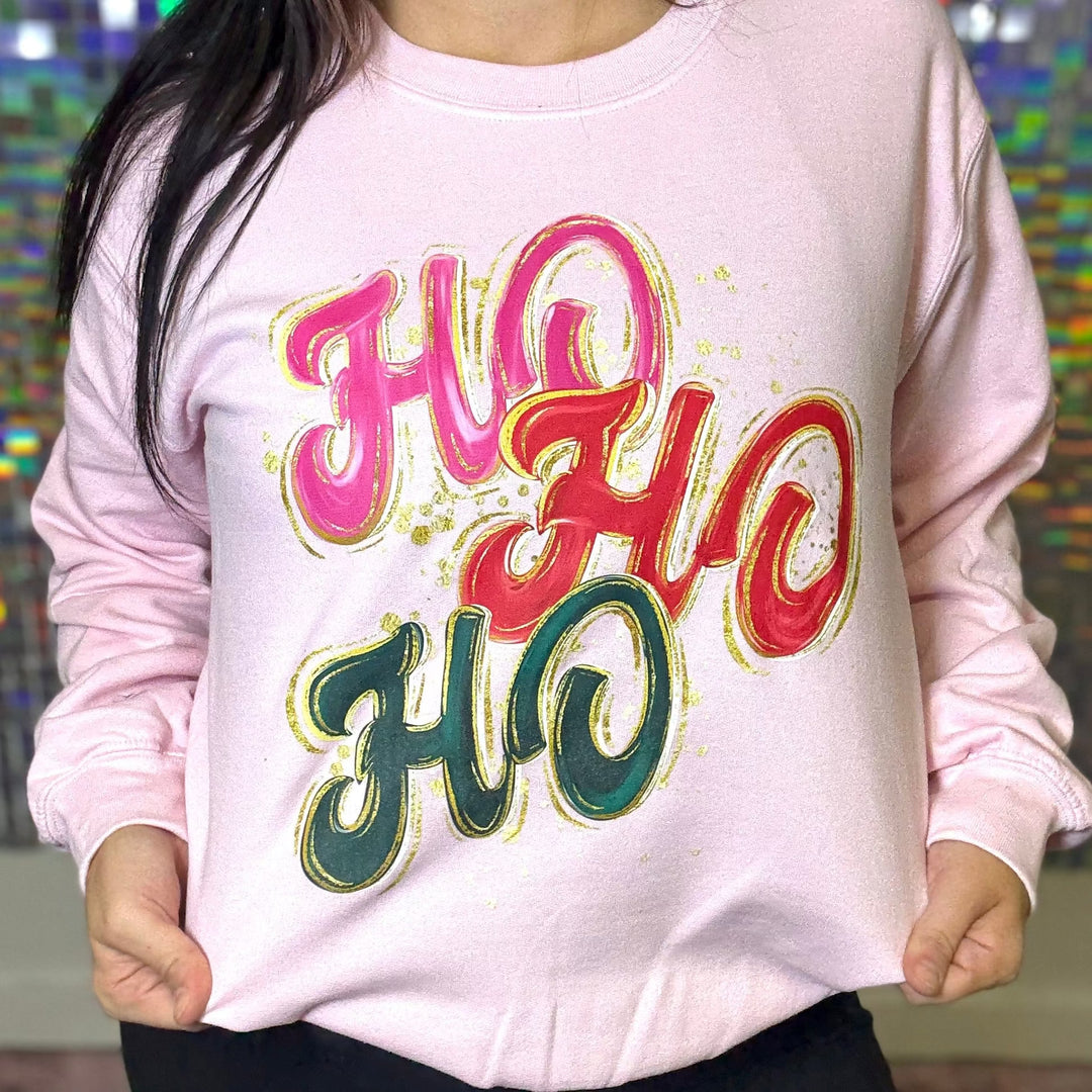 FestiviTees Women - Apparel - Shirts - T-Shirts HO HO HO Graphic Crewneck