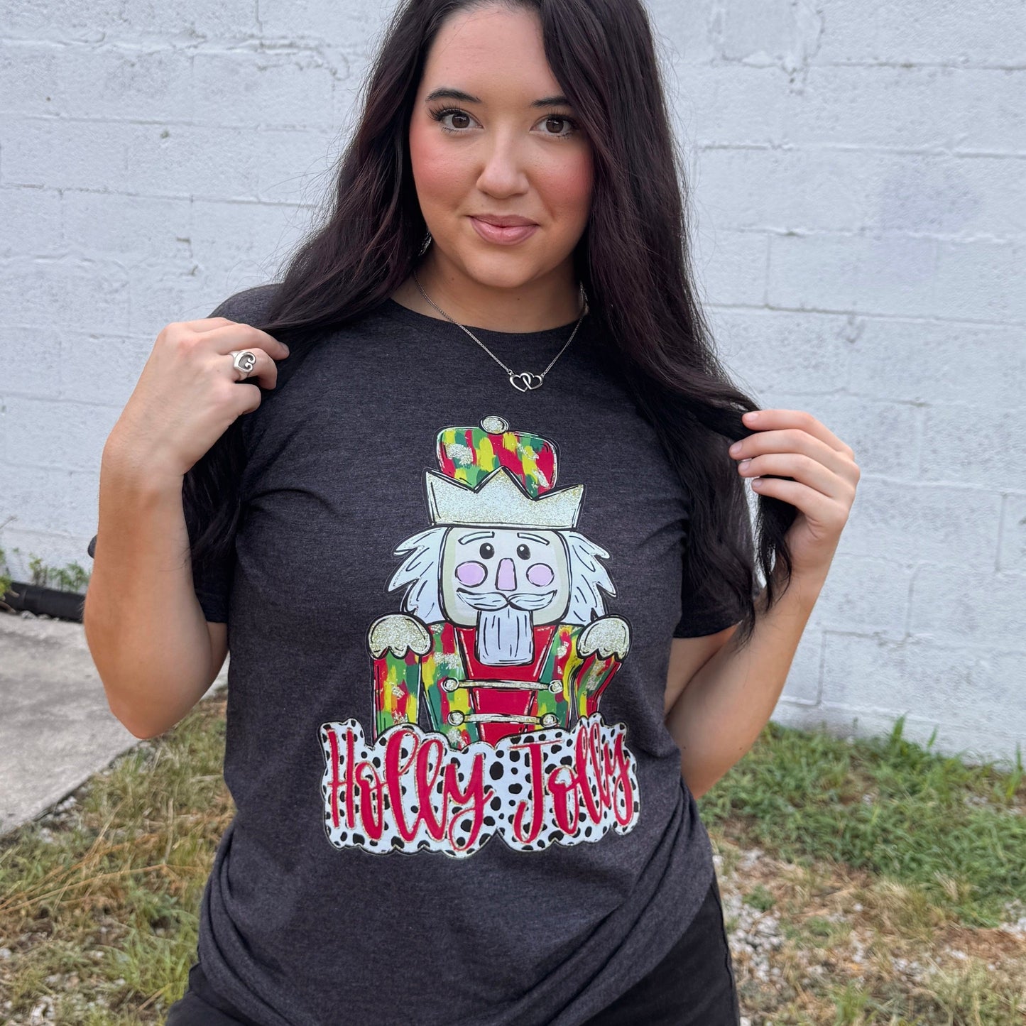 FestiviTees Women - Apparel - Shirts - T-Shirts Holly Jolly Nutcracker Graphic Tee