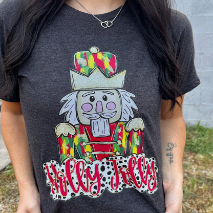 FestiviTees Women - Apparel - Shirts - T-Shirts Holly Jolly Nutcracker Graphic Tee