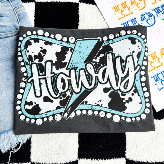 FestiviTees Women - Apparel - Shirts - T-Shirts Howdy Cow Lightning Graphic Tee