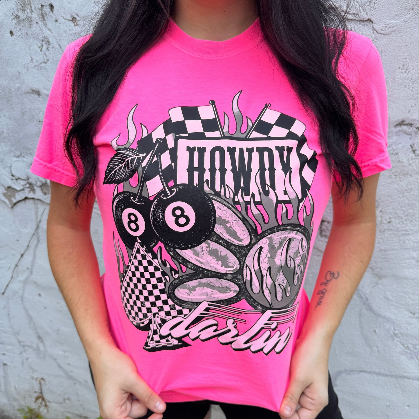 FestiviTees Women - Apparel - Shirts - T-Shirts Howdy Darlin 8 Ball Graphic Tee