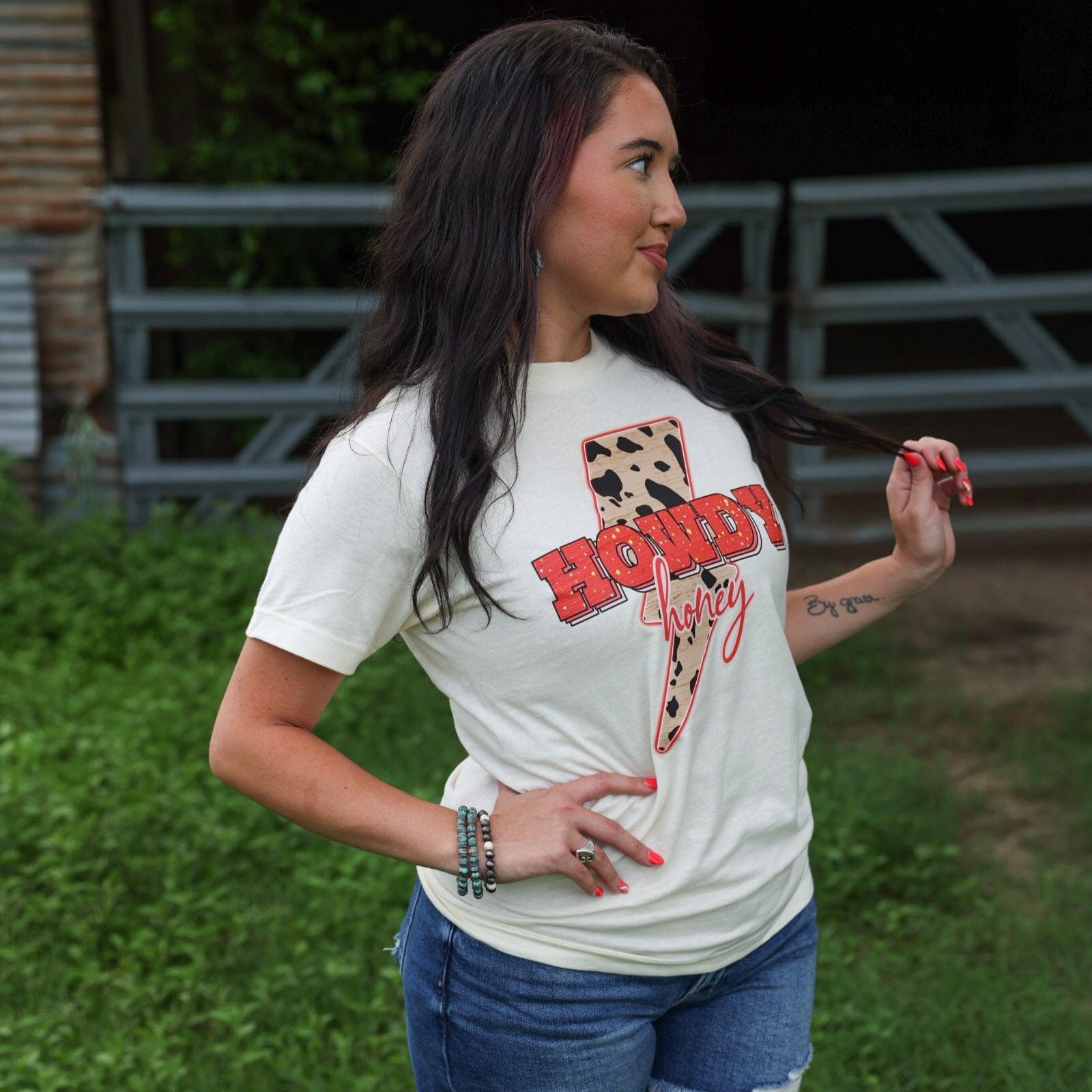 FestiviTees Women - Apparel - Shirts - T-Shirts Howdy Honey Lightning Bolt Soft Graphic Tee