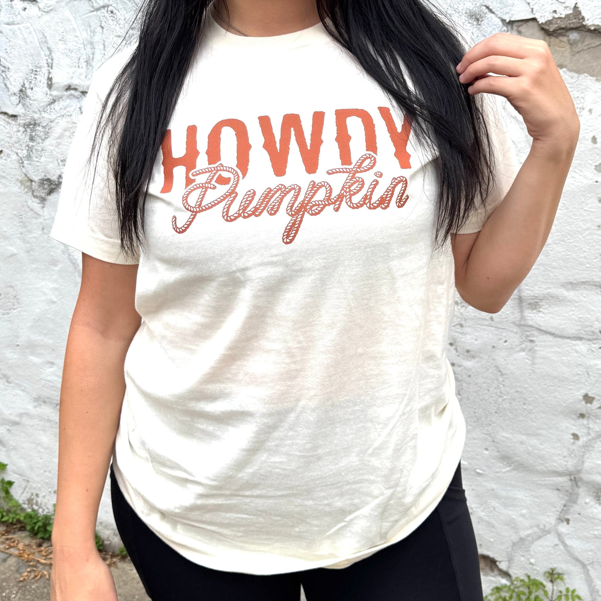 FestiviTees Women - Apparel - Shirts - T-Shirts Howdy Pumpkin Rope Graphic Tee