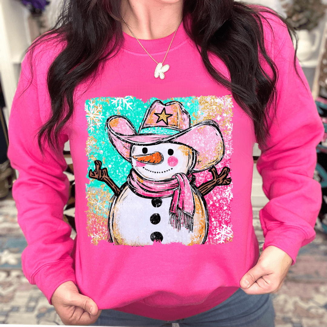 FestiviTees Women - Apparel - Shirts - T-Shirts Howdy Snowman Graphic Crewneck