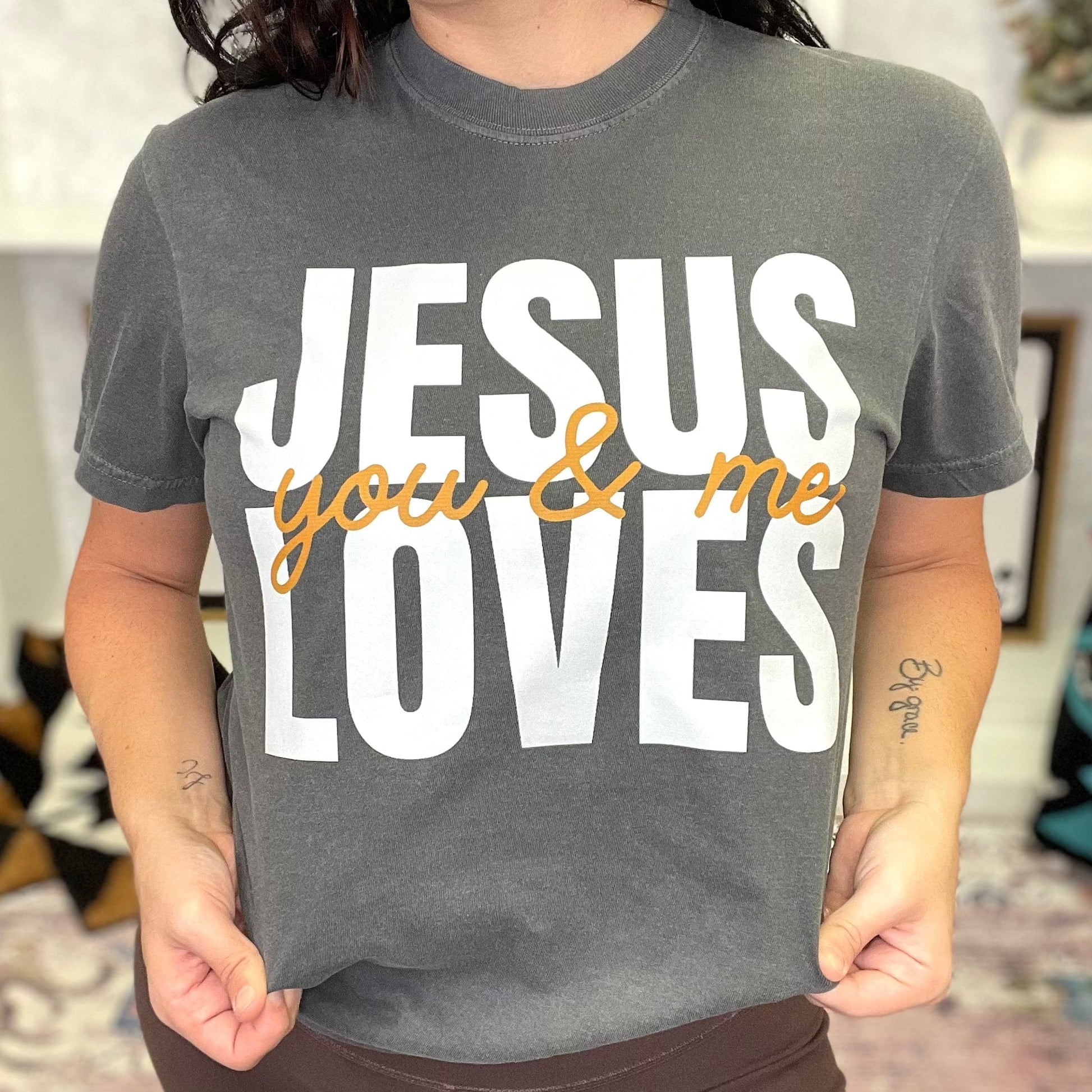 FestiviTees Women - Apparel - Shirts - T-Shirts Jesus Loves You & Me Graphic Tee