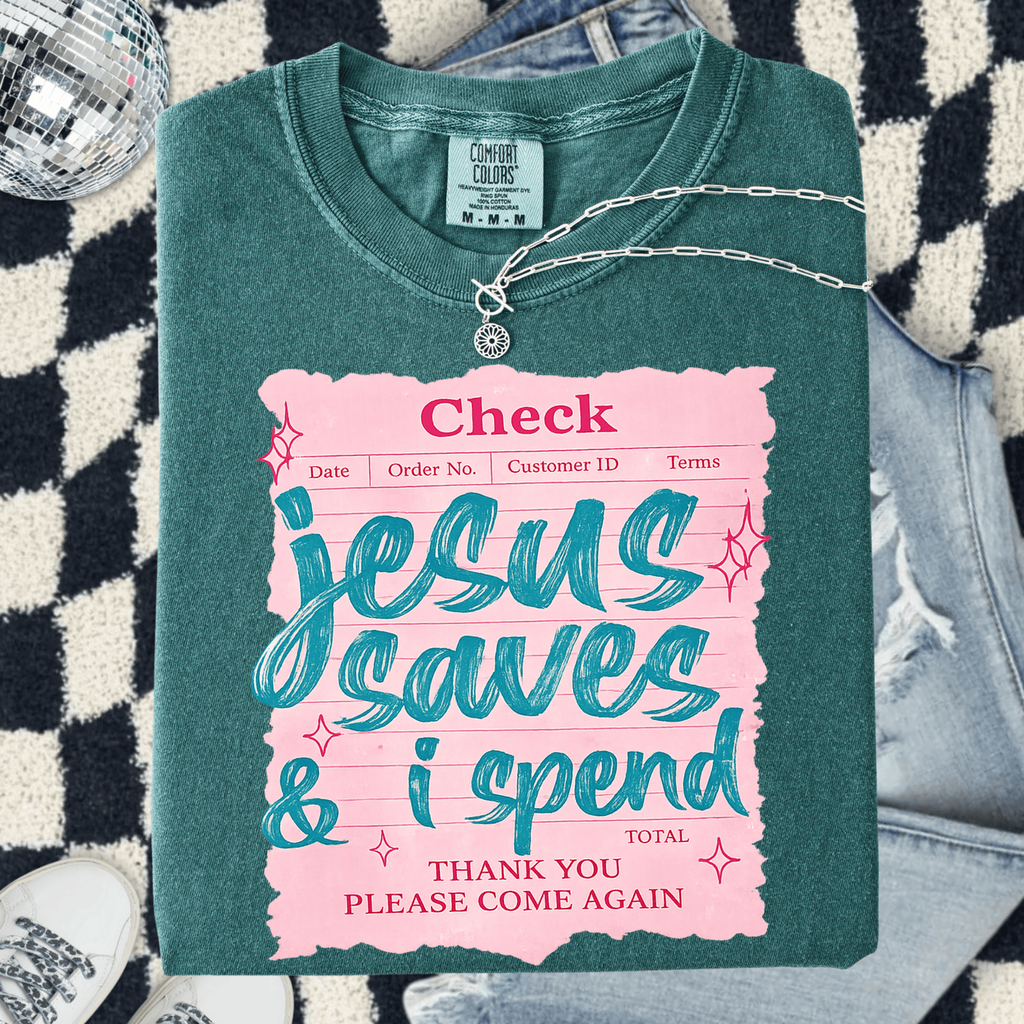 FestiviTees Women - Apparel - Shirts - T-Shirts Jesus Saves, I Spend Graphic Tee